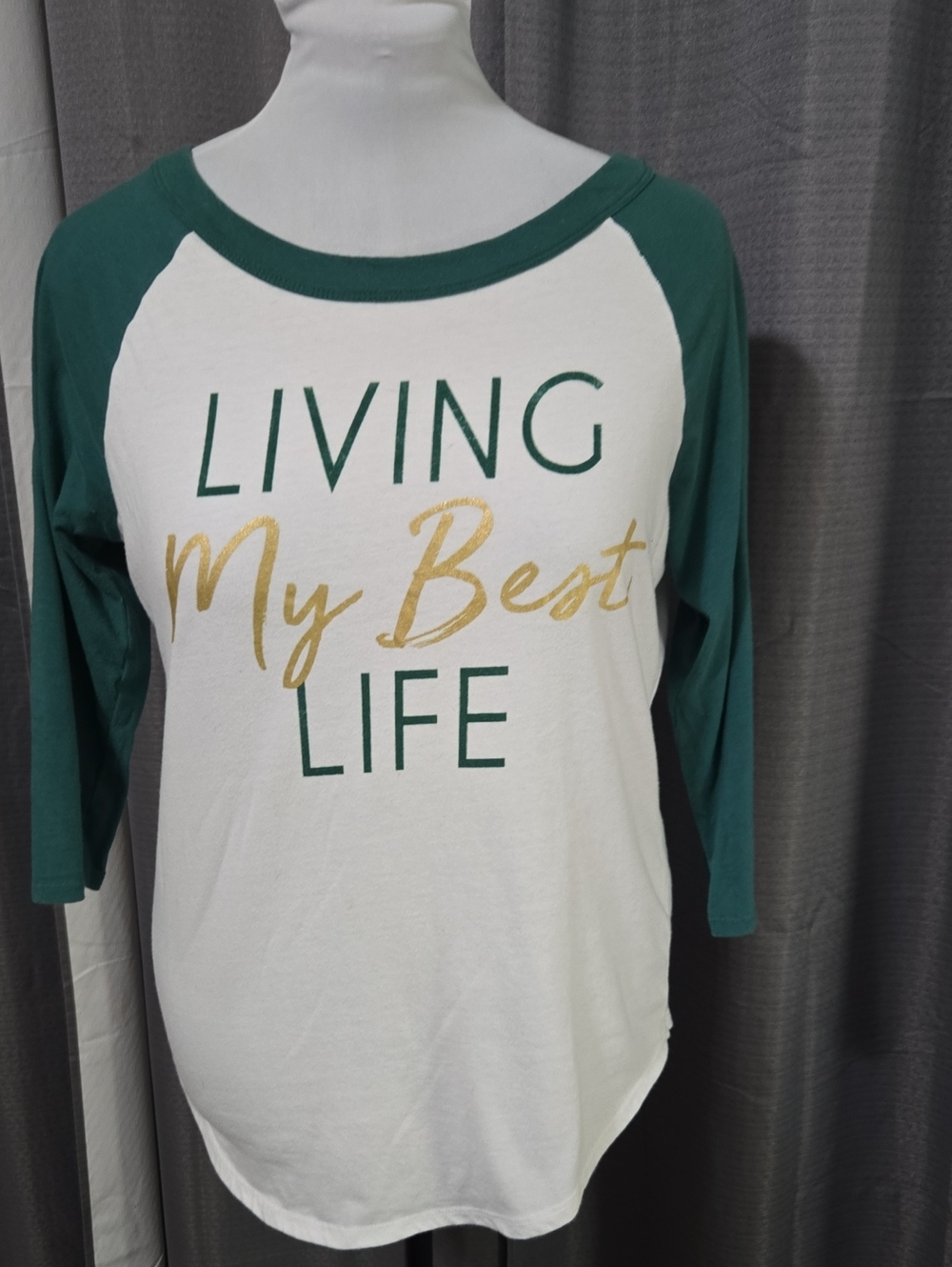 Freeze White Tee with Green Neckline